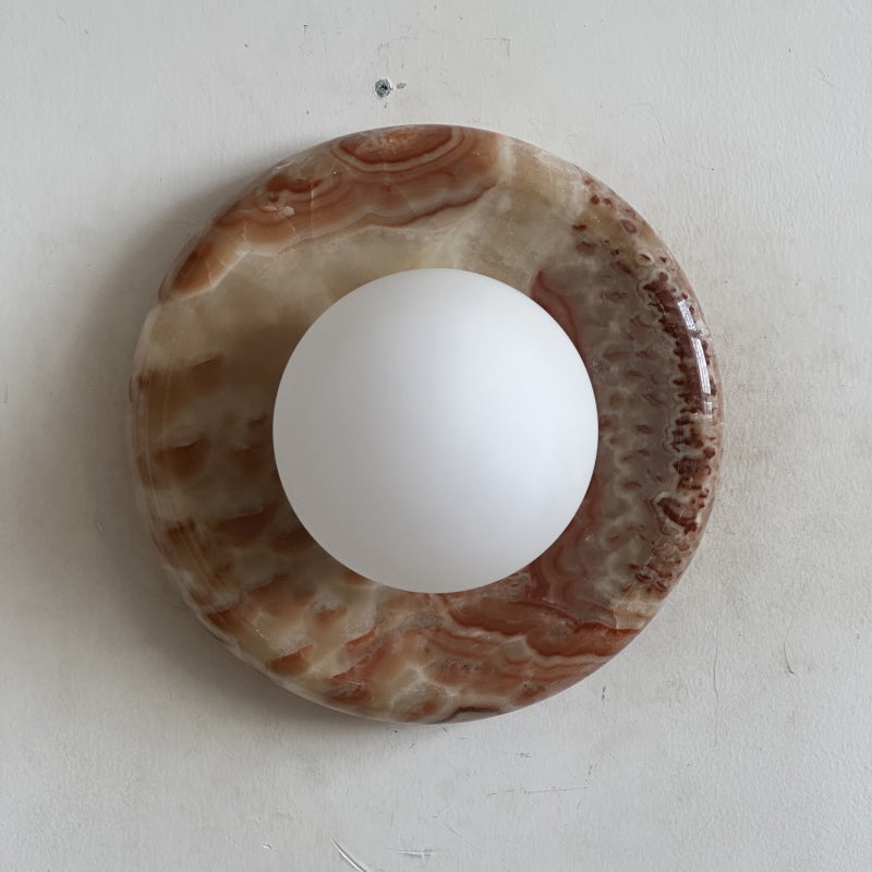 Red Marble Wall Sconce-Lighting > Wall Lights-casanuva-20cmx20cm-Red Jade L07-casanuva