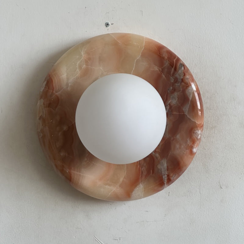 Red Marble Wall Sconce-Lighting > Wall Lights-casanuva-20cmx20cm-Red Jade L08-casanuva