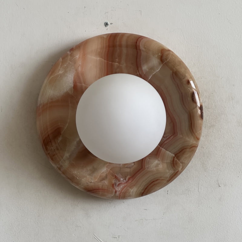 Red Marble Wall Sconce-Lighting > Wall Lights-casanuva-20cmx20cm-Red Jade L10-casanuva