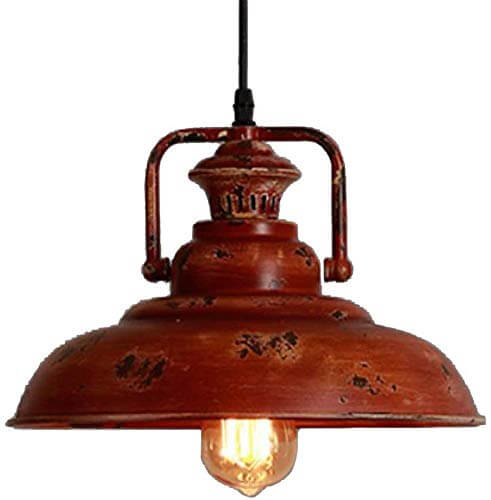 Red Rust Dome Pendant Light 1-Light Retro Design-Lighting > Pendant Lights-casanuva-casanuva