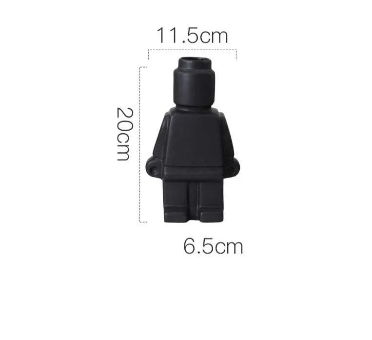 Resin Body Vase for Flowers and Decorative Accents-Home Decor > Vases-casanuva-Small: 20 x 11.5 x 6.5 cm-Black-casanuva