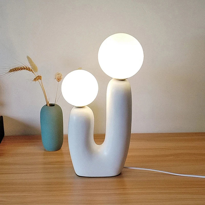 Resin Cactus Table Lamp Natural Design-Lighting > Table Lamps-casanuva-White-casanuva