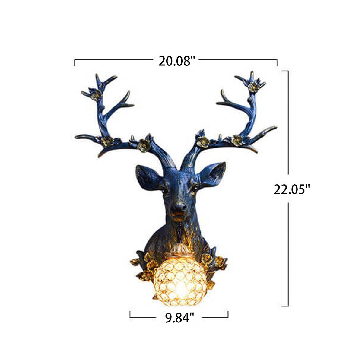 Resin Deer Head Wall Sconce Lamp 1-Light Retro Design-Lighting > Wall Lights-casanuva-casanuva