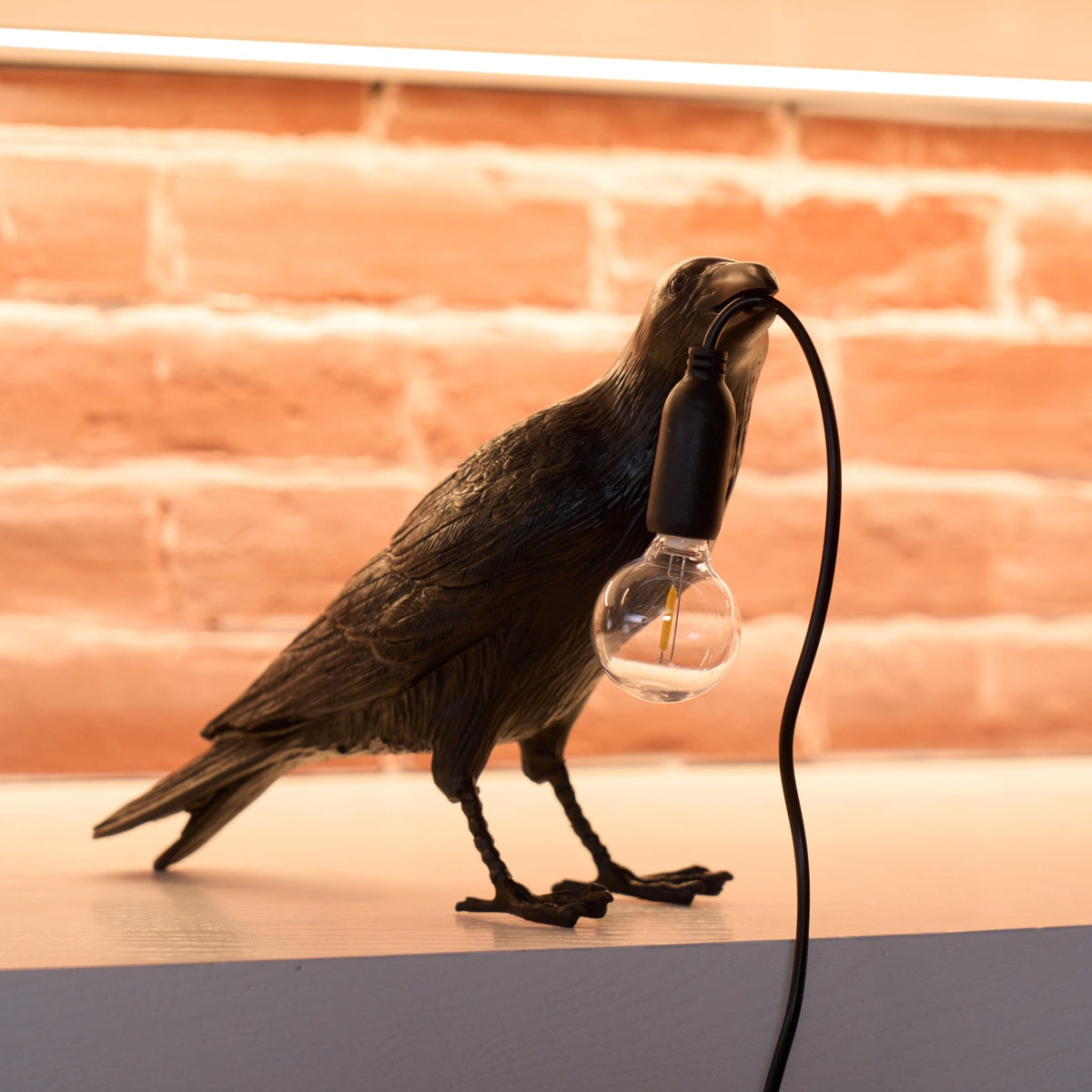 Resin Table Lamp with Raven Design-Lighting > Table Lamps-casanuva-casanuva