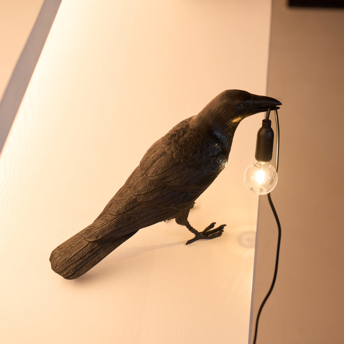 Resin Table Lamp with Raven Design-Lighting > Table Lamps-casanuva-casanuva