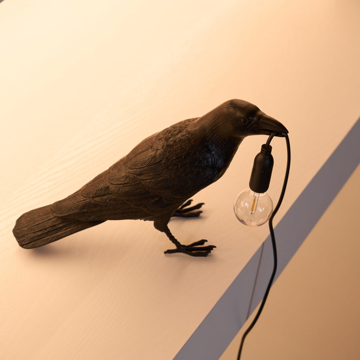 Resin Table Lamp with Raven Design-Lighting > Table Lamps-casanuva-casanuva