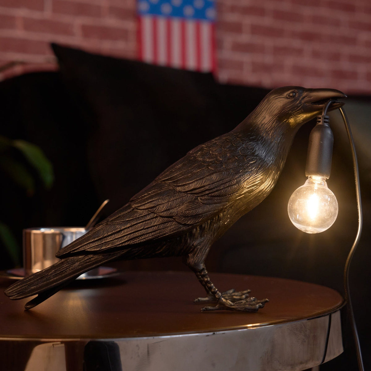 Resin Table Lamp with Raven Design-Lighting > Table Lamps-casanuva-casanuva
