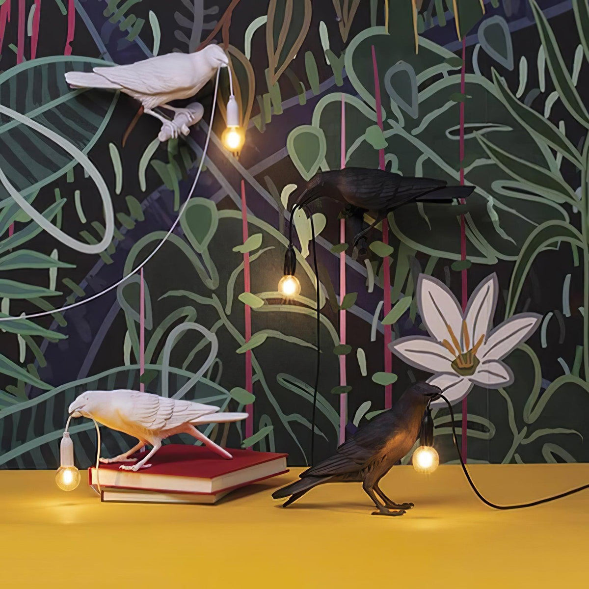 Resin Table Lamp with Raven Design-Lighting > Table Lamps-casanuva-casanuva