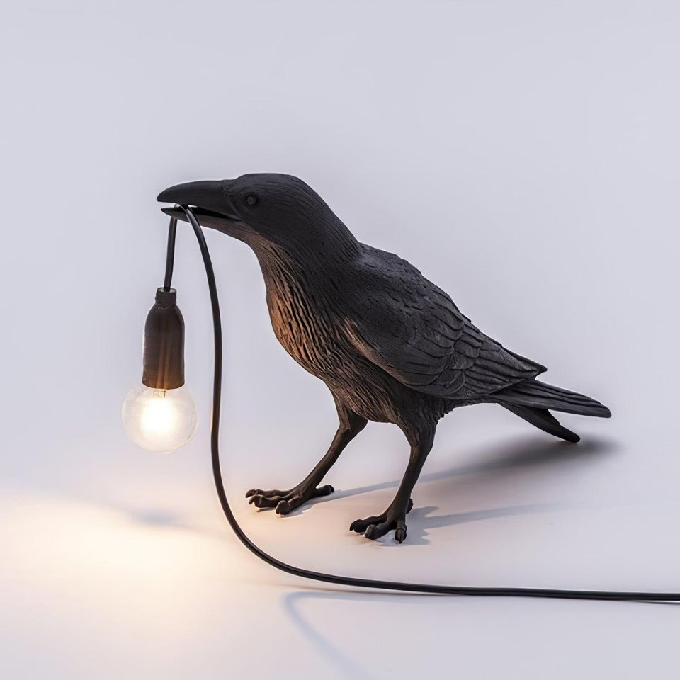 Resin Table Lamp with Raven Design-Lighting > Table Lamps-casanuva-casanuva