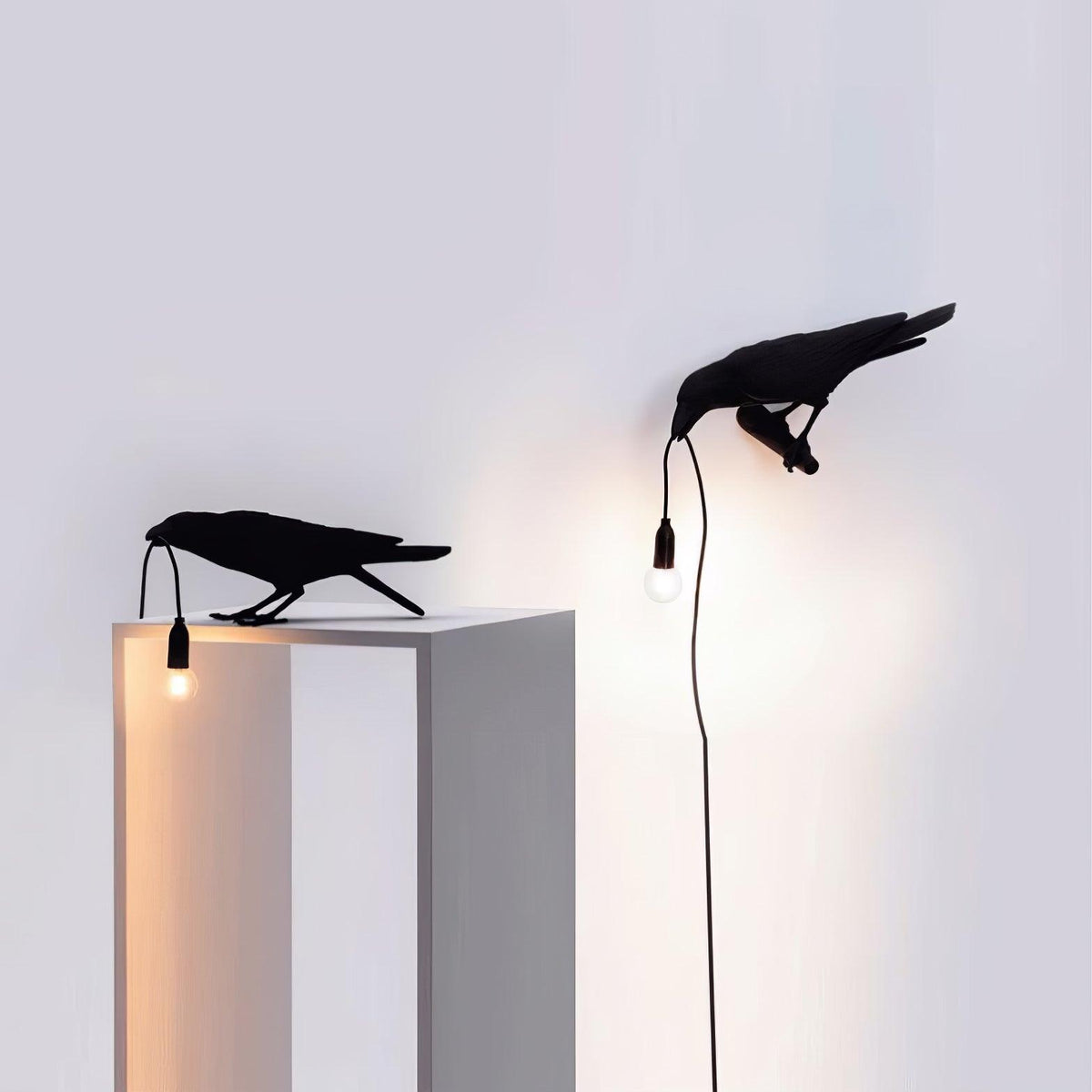 Resin Table Lamp with Raven Design-Lighting > Table Lamps-casanuva-casanuva