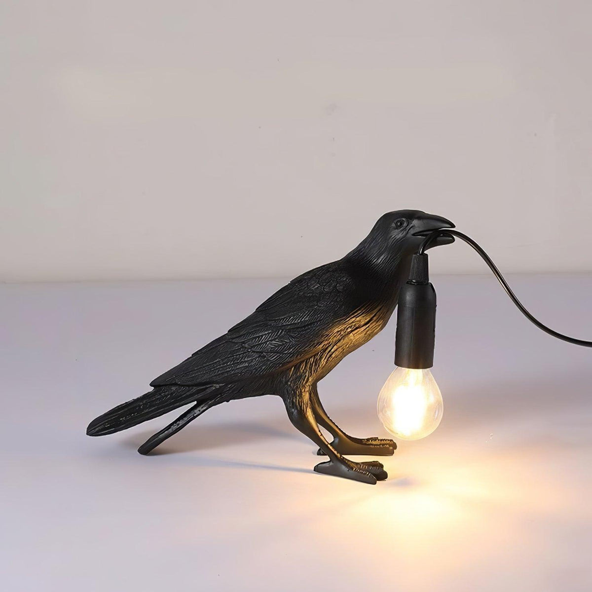 Resin Table Lamp with Raven Design-Lighting > Table Lamps-casanuva-casanuva
