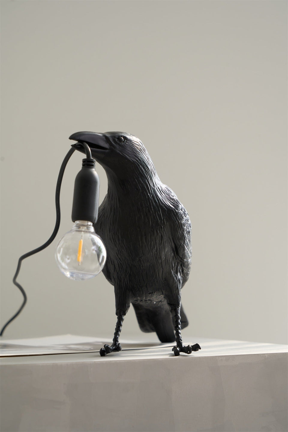 Resin Table Lamp with Raven Design-Lighting > Table Lamps-casanuva-casanuva