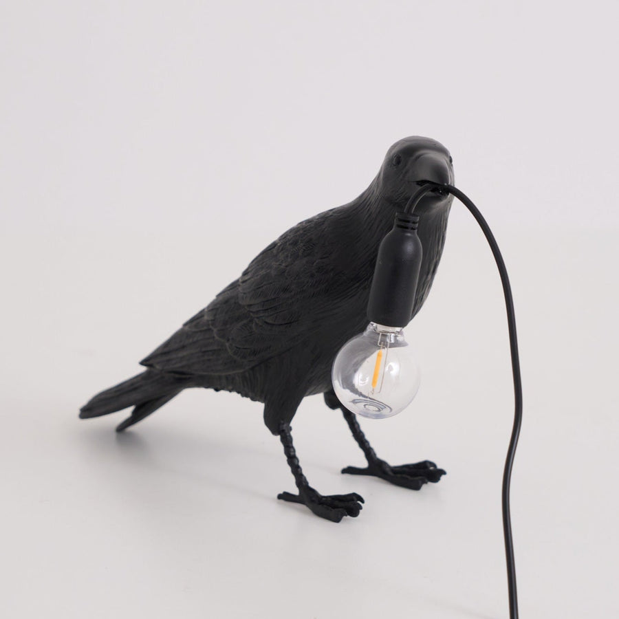 Resin Table Lamp with Raven Design-Lighting > Table Lamps-casanuva-casanuva