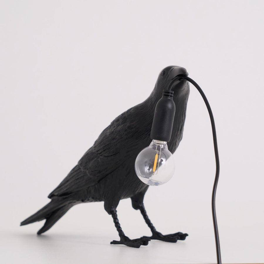 Resin Table Lamp with Raven Design-Lighting > Table Lamps-casanuva-casanuva