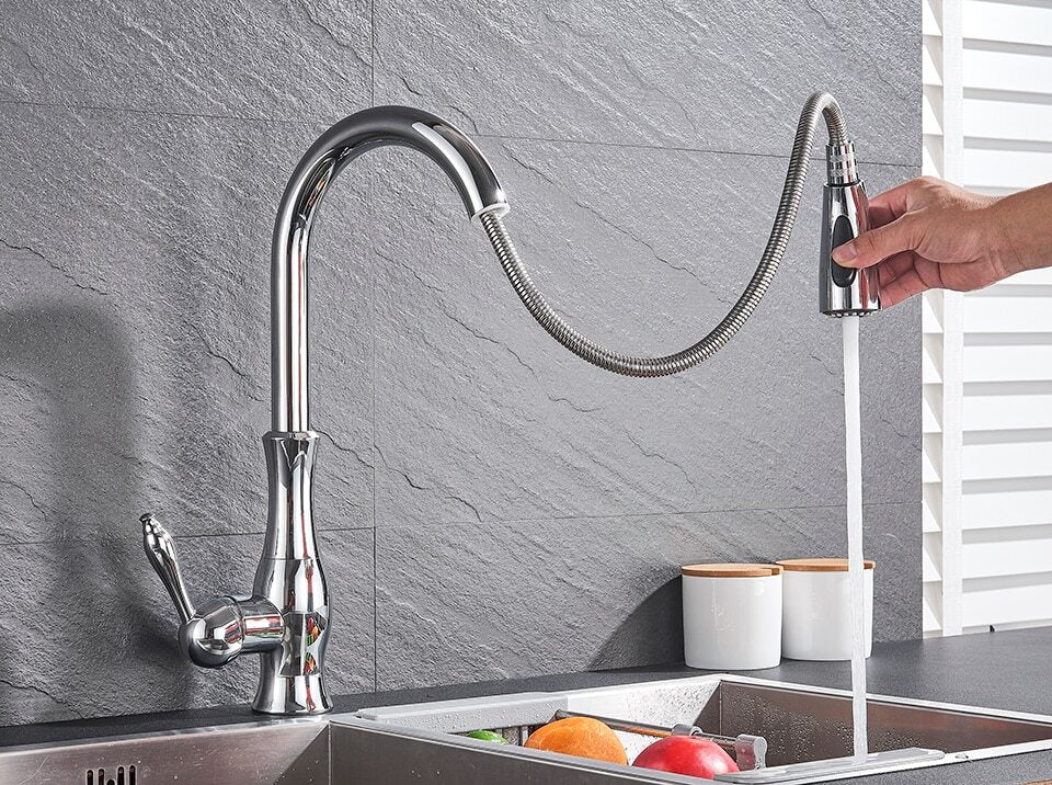 Retractable Stainless Steel Kitchen Faucet 360 Degree Swivel-Kitchen & Dining > Kitchen Faucets-casanuva-casanuva
