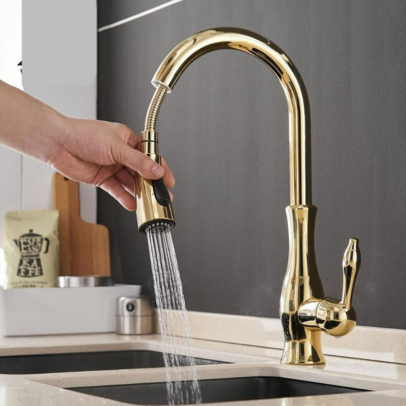 Retractable Stainless Steel Kitchen Faucet 360 Degree Swivel-Kitchen & Dining > Kitchen Faucets-casanuva-casanuva