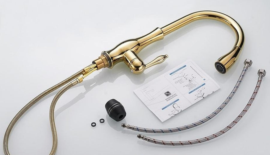 Retractable Stainless Steel Kitchen Faucet 360 Degree Swivel-Kitchen & Dining > Kitchen Faucets-casanuva-casanuva