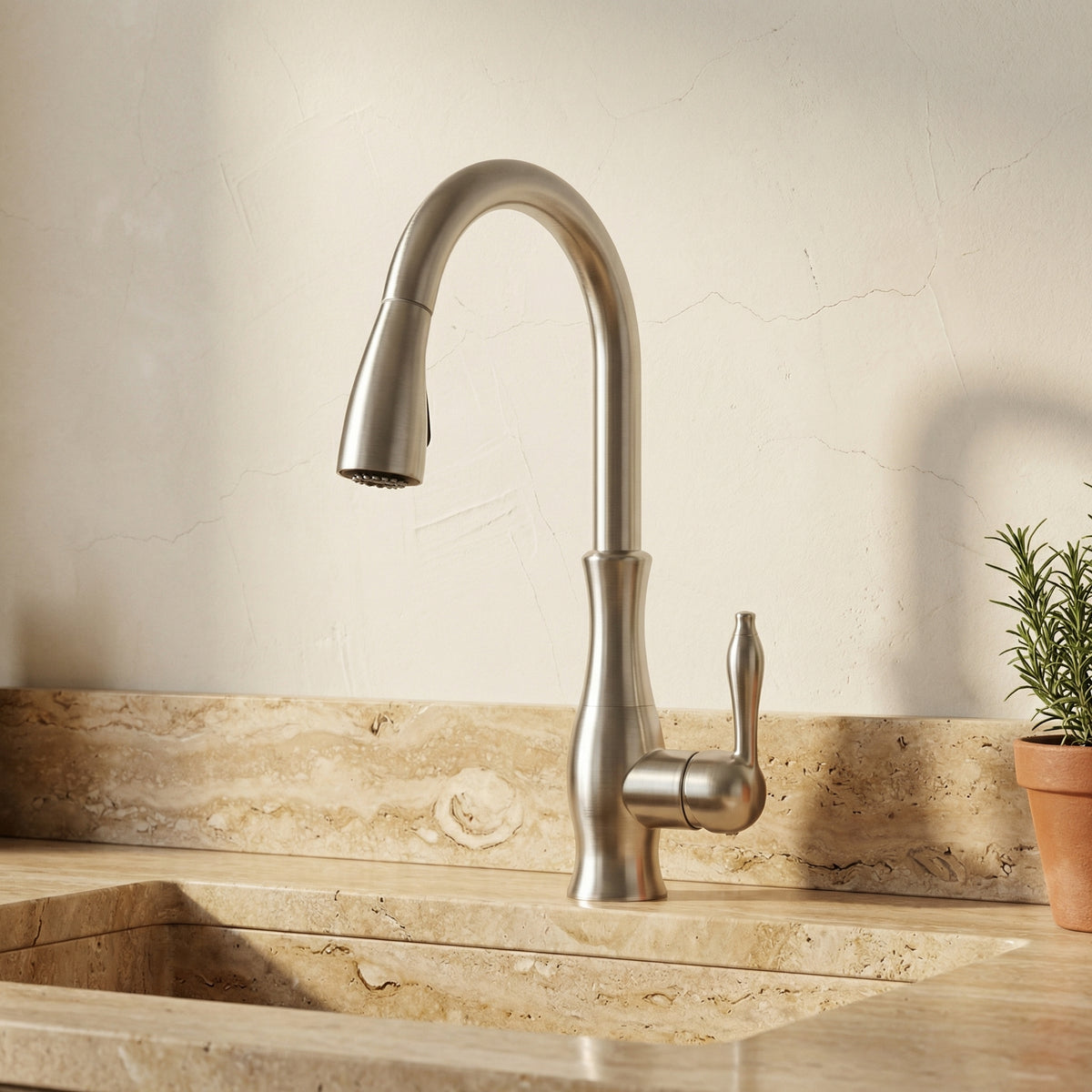 Retractable Stainless Steel Kitchen Faucet 360 Degree Swivel-Kitchen & Dining > Kitchen Faucets-casanuva-casanuva