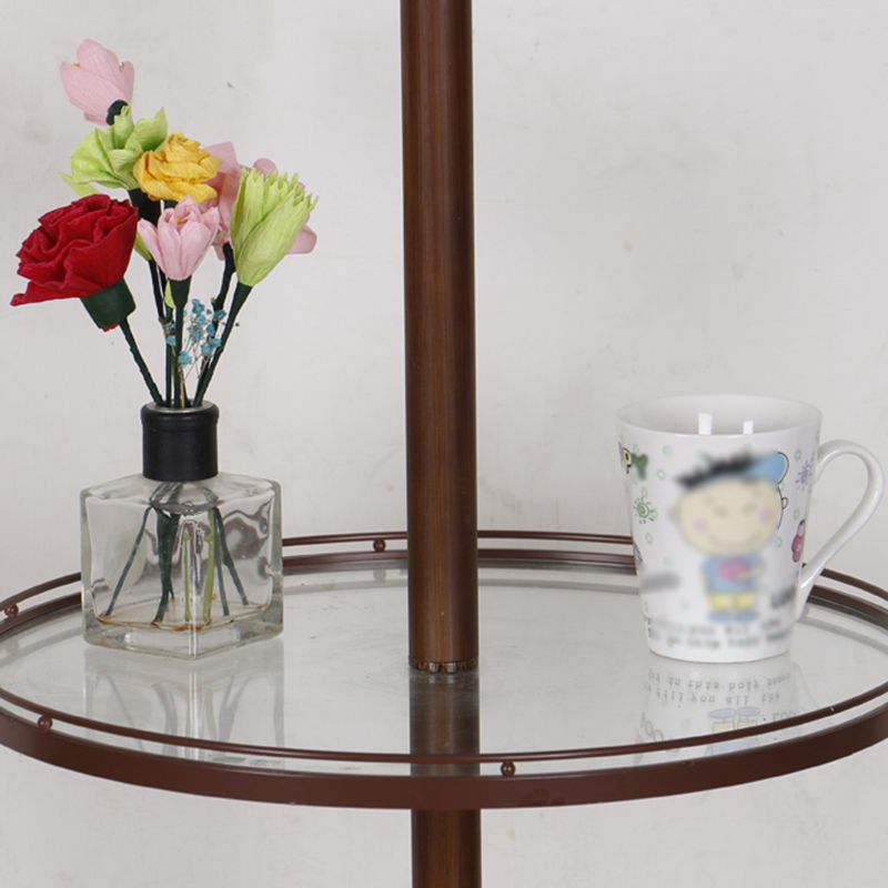 Retro Drum Floor Lamp Beige Khaki Fabric Shade Metal Base-Lighting > Floor Lamps-casanuva-casanuva