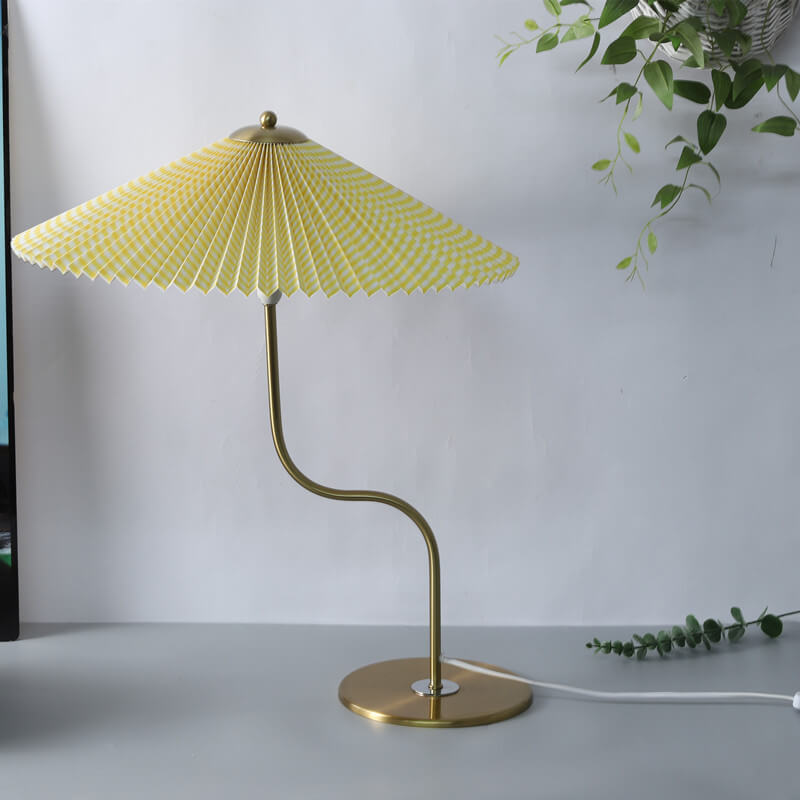 Retro Pleated Umbrella Table Lamp 1-Light Decorative Accent-Lighting > Table Lamps-casanuva-casanuva