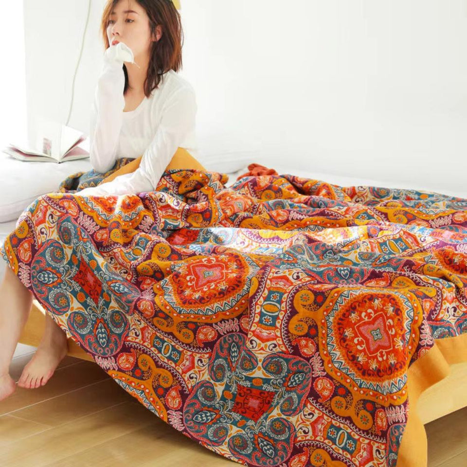 Reversible Boho Blanket-Bedding & Bath > Blankets-casanuva-casanuva