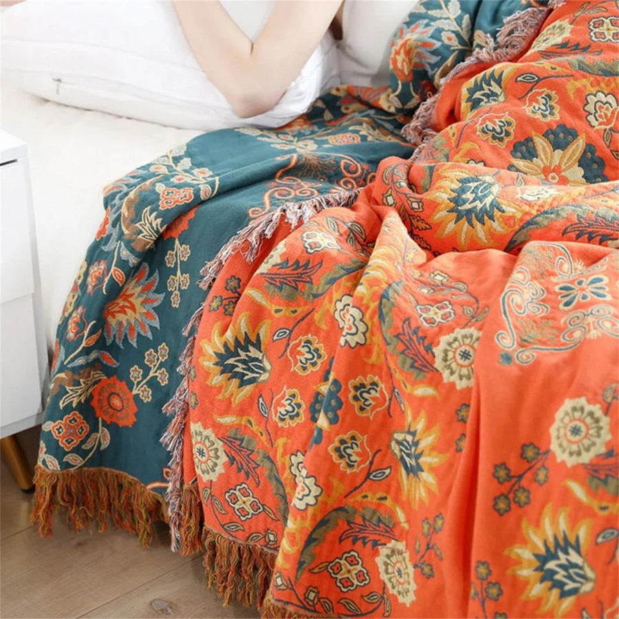 Reversible Marigold Throw Blanket-Bedding & Bath > Blankets-casanuva-casanuva