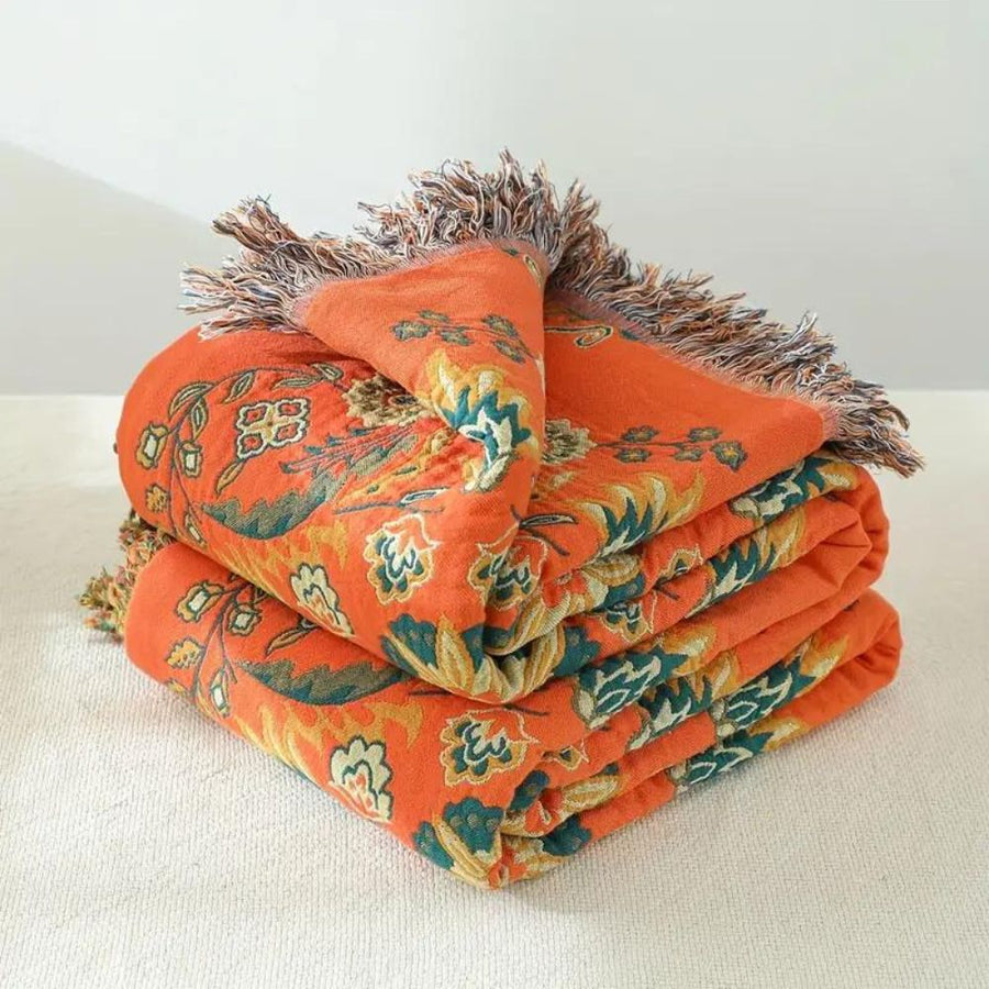 Reversible Marigold Throw Blanket-Bedding & Bath > Blankets-casanuva-60"x80"-casanuva