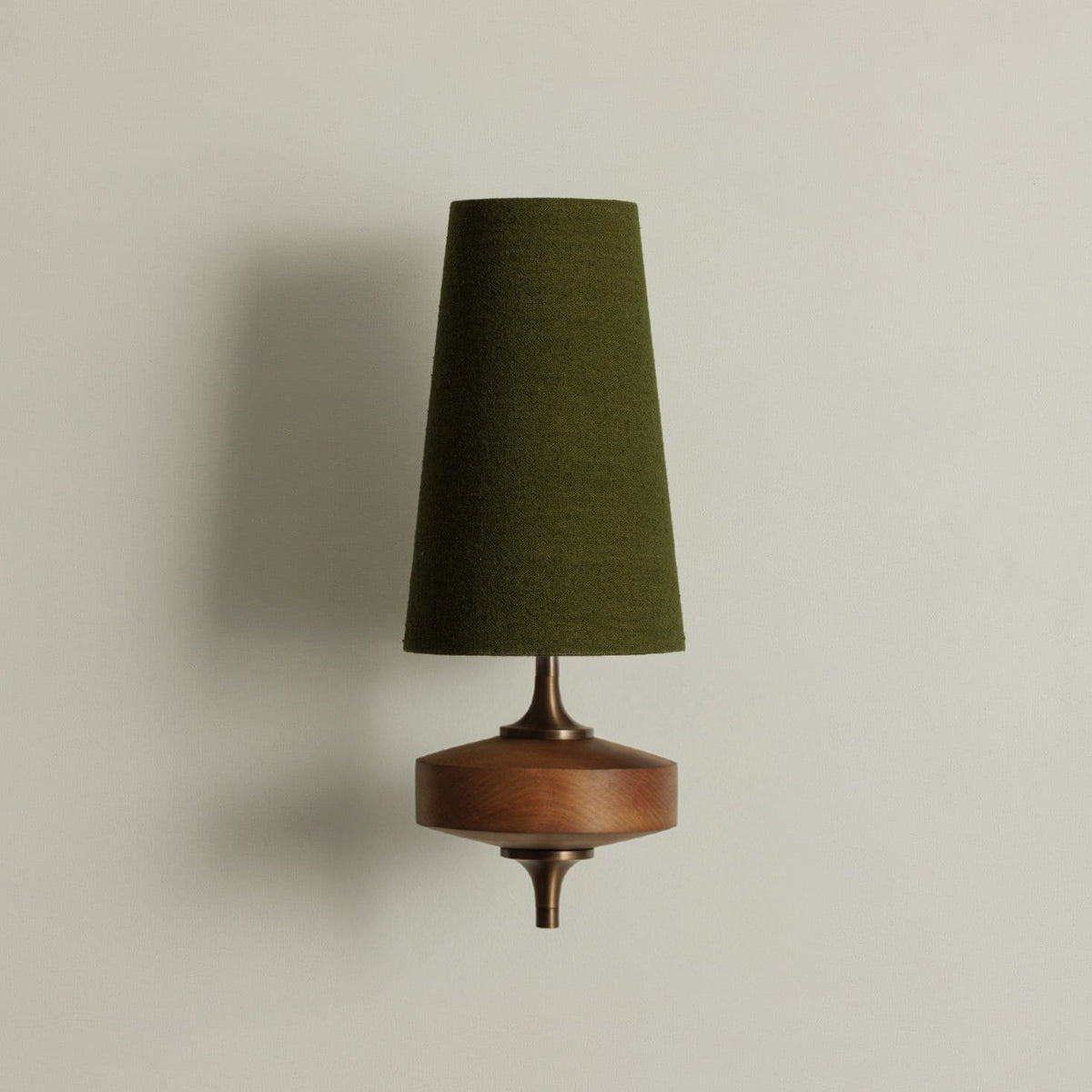 Rho Wall Lamp LED-Lighting > Wall Lights-casanuva-1 head 1 head 15cmx22cmx3-Walnut color & Green-casanuva
