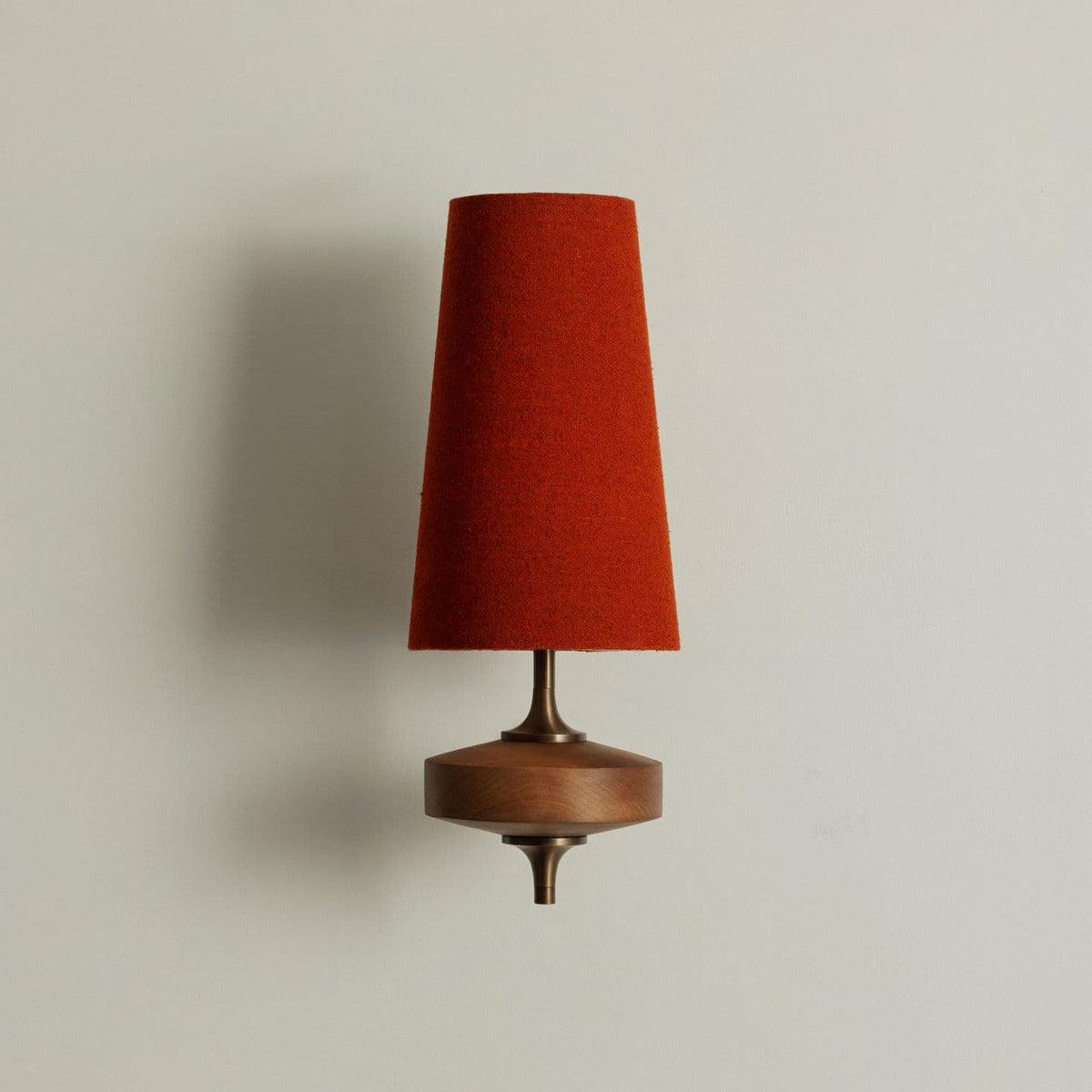 Rho Wall Lamp LED-Lighting > Wall Lights-casanuva-1 head 1 head 15cmx22cmx3-Walnut color & Red-casanuva