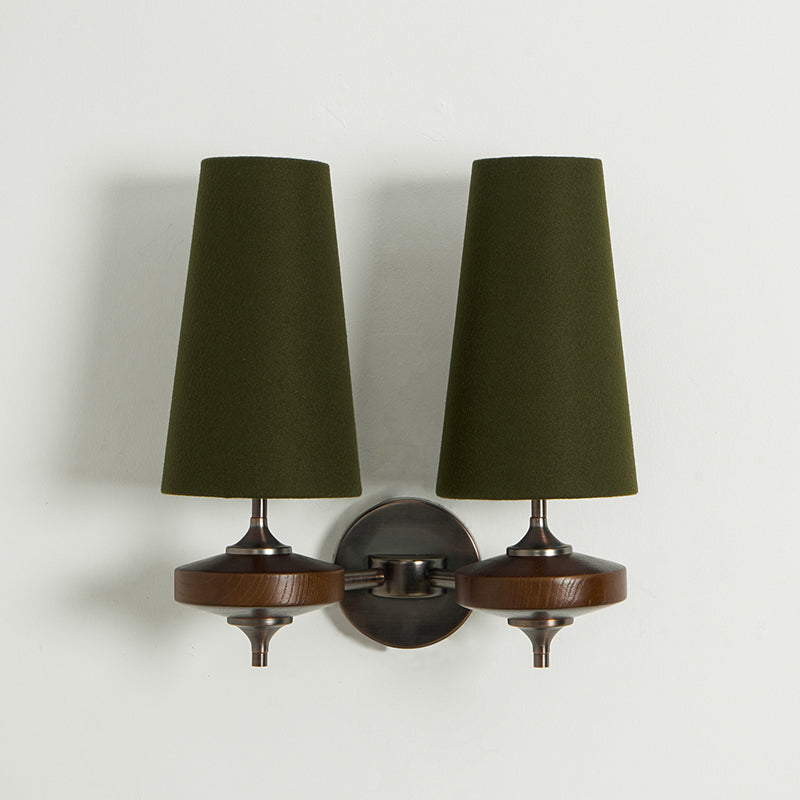 Rho Wall Lamp LED-Lighting > Wall Lights-casanuva-2 heads 2 heads 34cmx22cm-Walnut color & Green-casanuva
