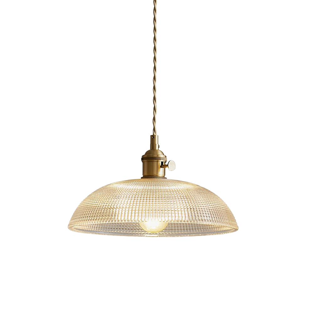 Ribbed Glass Pendant Light Vintage Design-Lighting > Pendant Lights-casanuva-casanuva