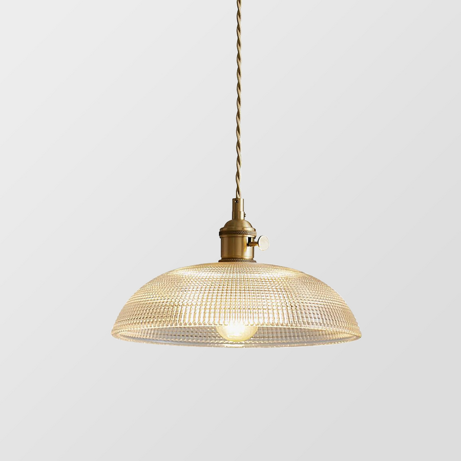 Ribbed Glass Pendant Light Vintage Design-Lighting > Pendant Lights-casanuva-casanuva