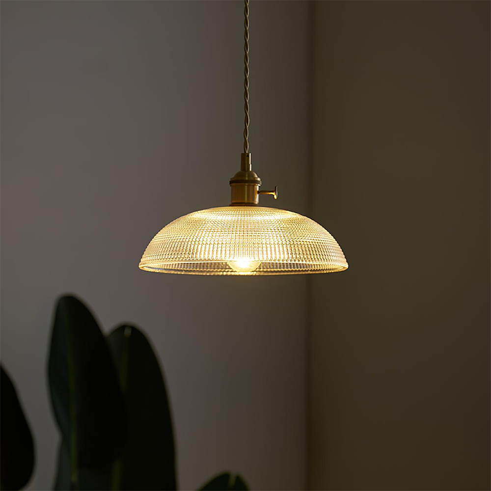 Ribbed Glass Pendant Light Vintage Design-Lighting > Pendant Lights-casanuva-casanuva