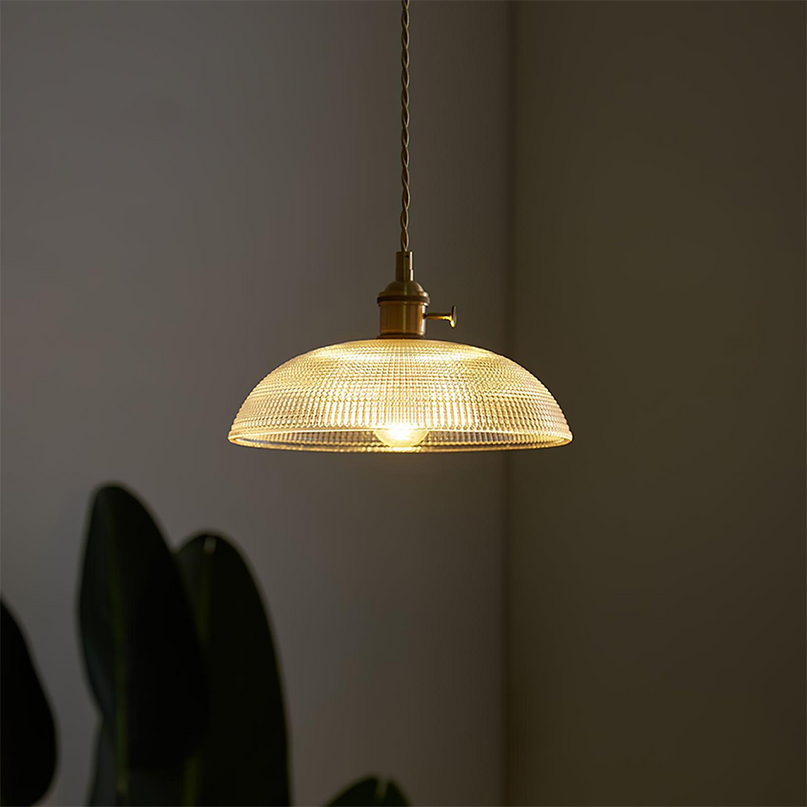 Ribbed Glass Pendant Light Vintage Design-Lighting > Pendant Lights-casanuva-casanuva