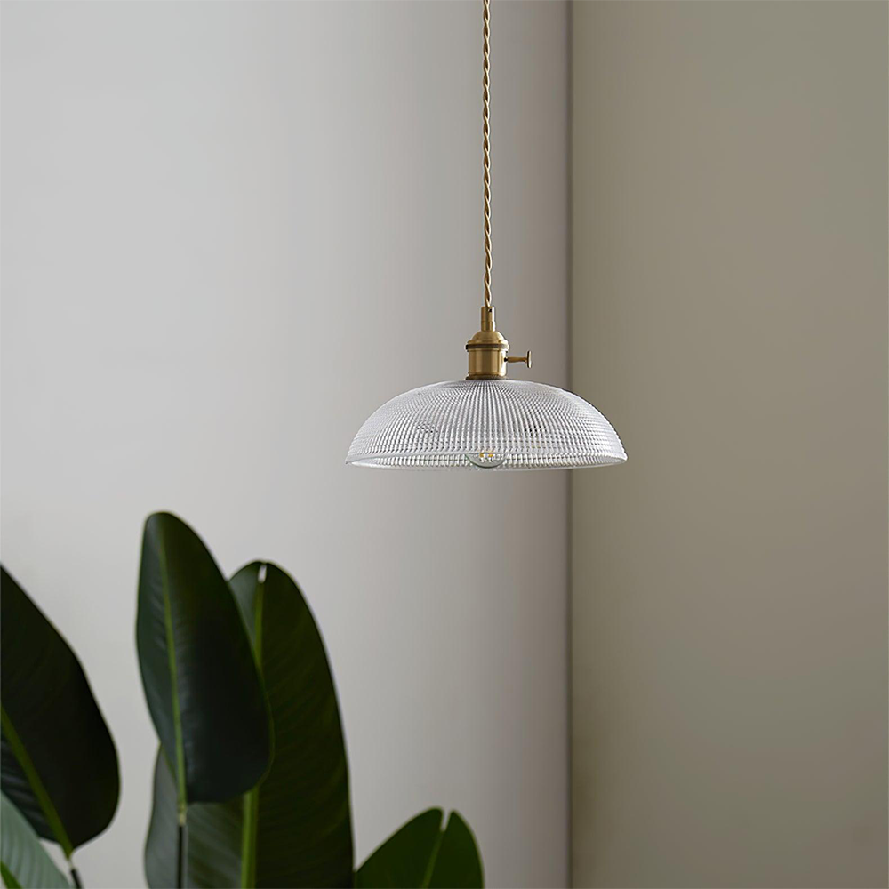 Ribbed Glass Pendant Light Vintage Design-Lighting > Pendant Lights-casanuva-casanuva