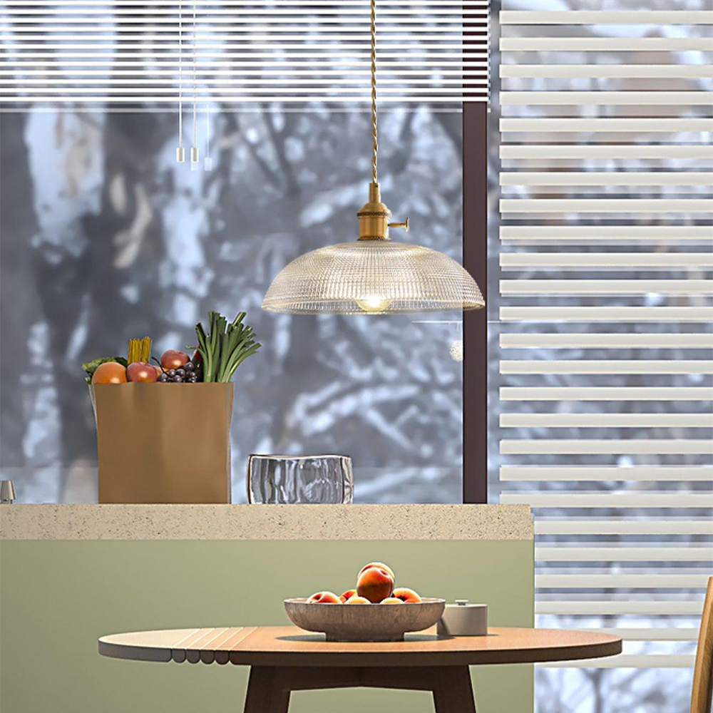 Ribbed Glass Pendant Light Vintage Design-Lighting > Pendant Lights-casanuva-casanuva