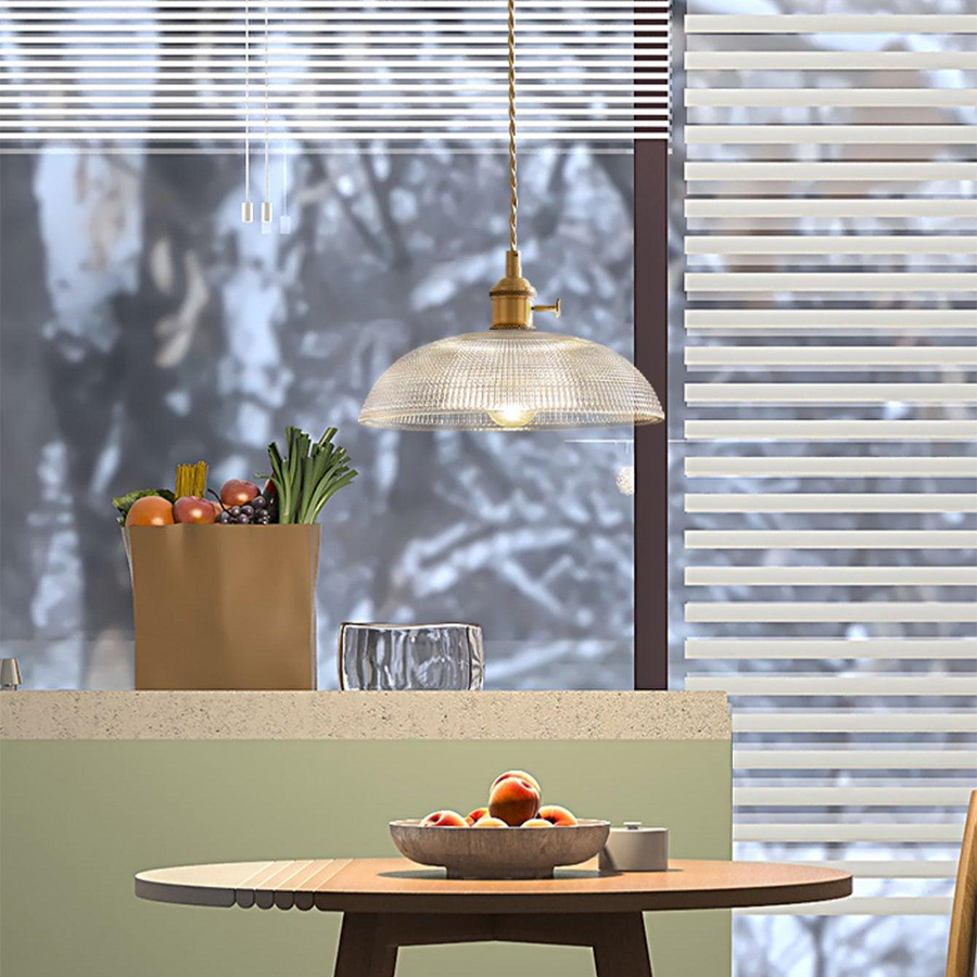 Ribbed Glass Pendant Light Vintage Design-Lighting > Pendant Lights-casanuva-casanuva
