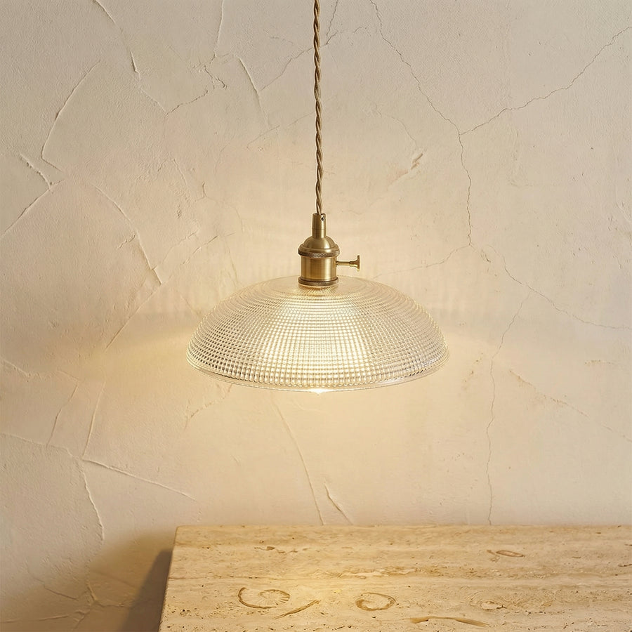 Ribbed Glass Pendant Light Vintage Design-Lighting > Pendant Lights-casanuva-casanuva