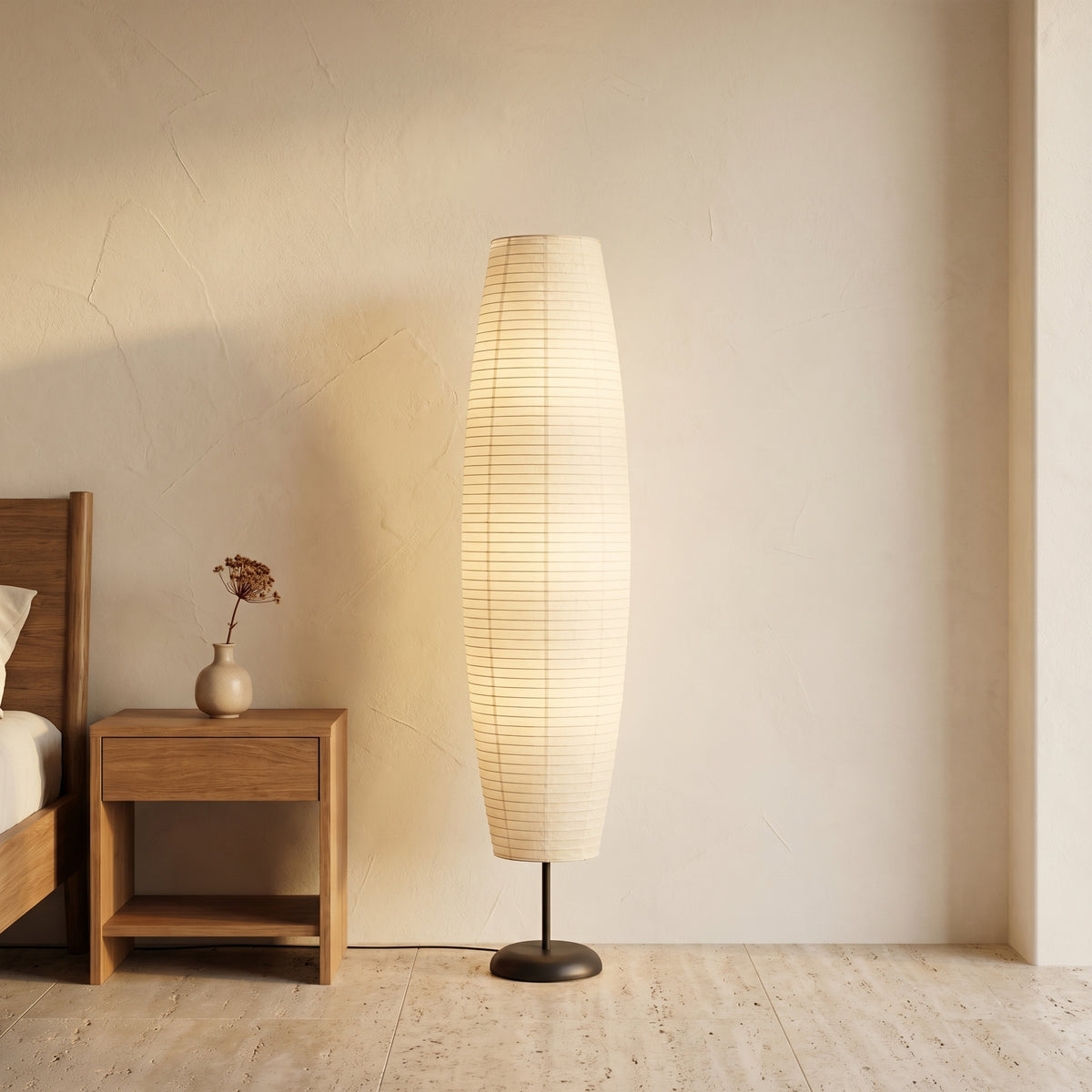 Rice Paper Column Floor Lamp 2-Light Nordic Minimalist Design-Lighting > Floor Lamps-casanuva-casanuva