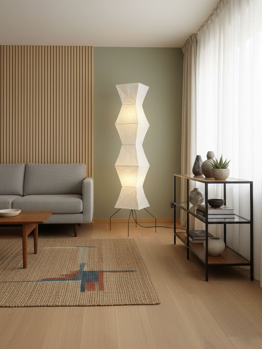 Rice Paper Floor Lamp with Soft Glow Lighting-Lighting > Floor Lamps-casanuva-casanuva