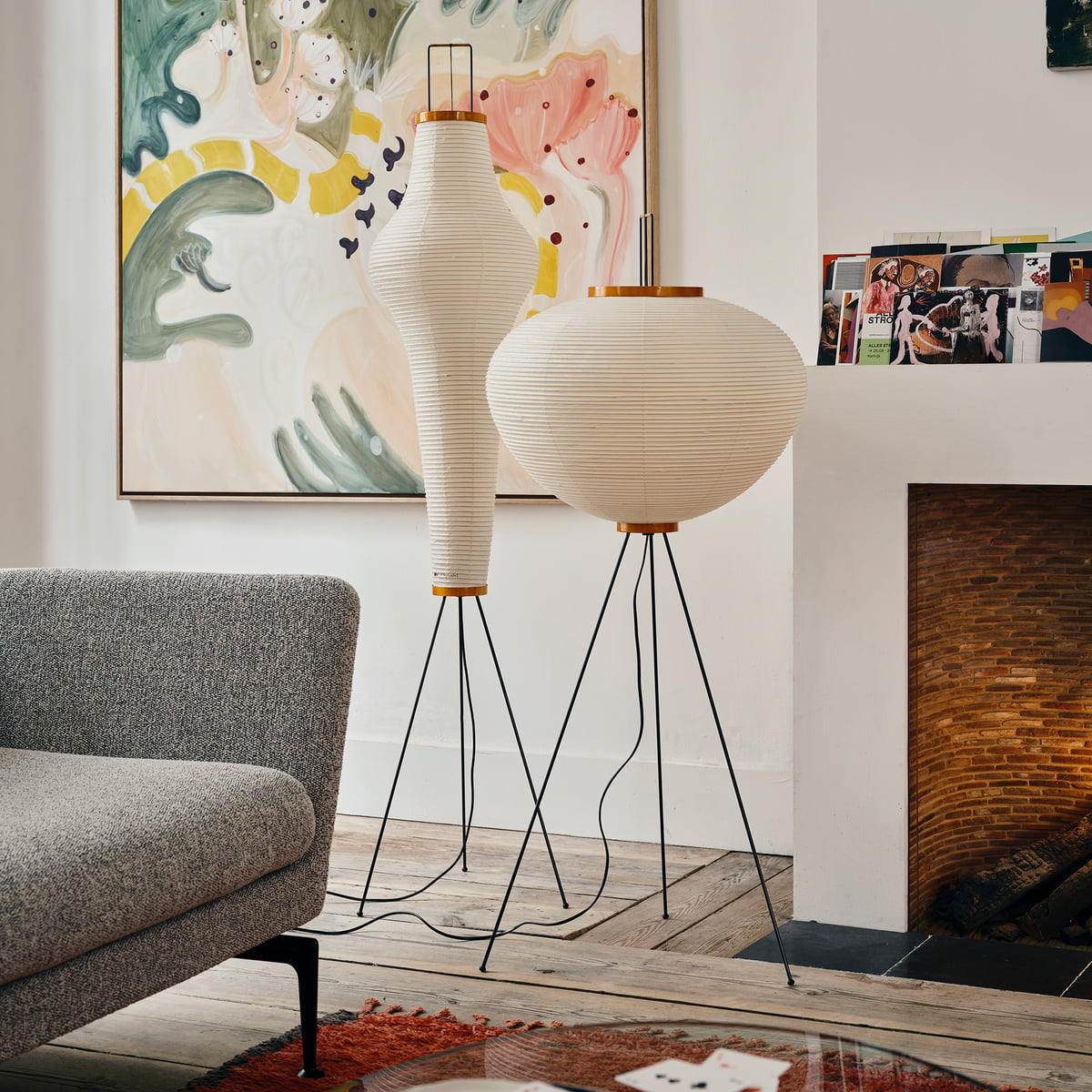 Rice Paper Floor Lamp with Soft Glow Lighting-Lighting > Floor Lamps-casanuva-casanuva