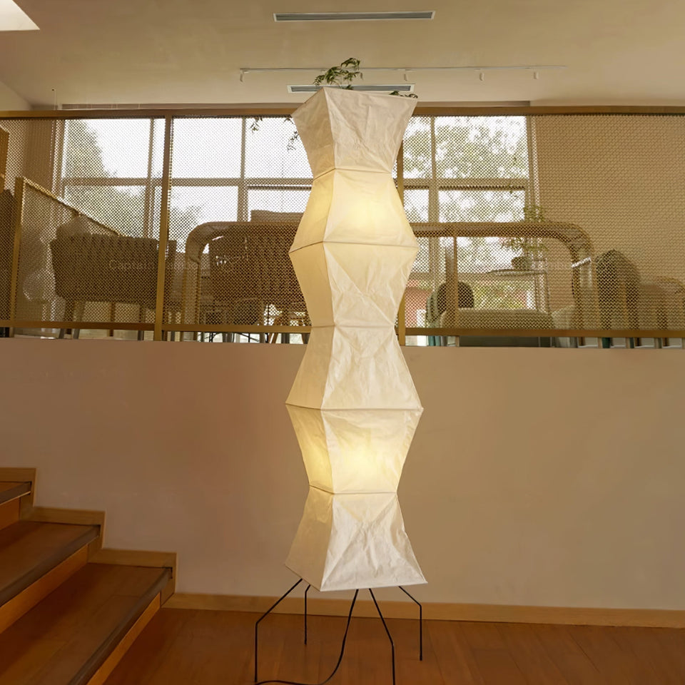 Rice Paper Floor Lamp with Soft Glow Lighting-Lighting > Floor Lamps-casanuva-casanuva