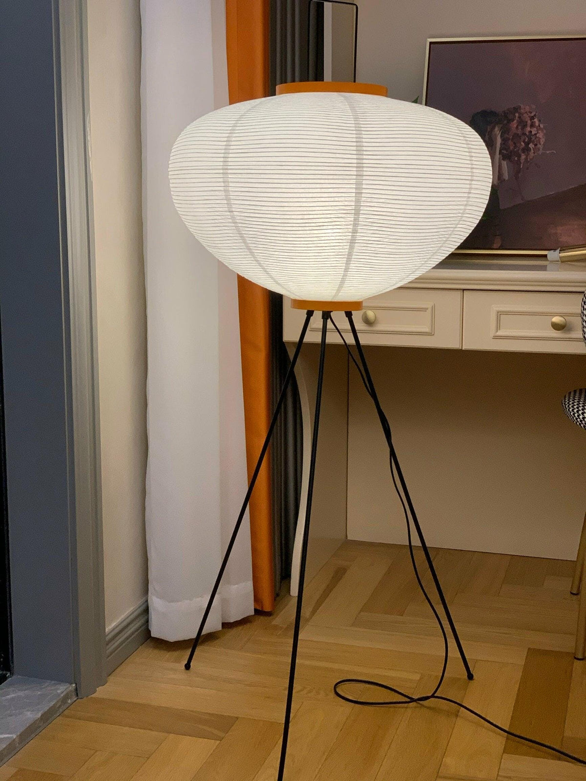 Rice Paper Floor Lamp with Soft Glow Lighting-Lighting > Floor Lamps-casanuva-casanuva