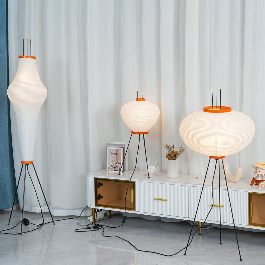 Rice Paper Floor Lamp with Soft Glow Lighting-Lighting > Floor Lamps-casanuva-casanuva