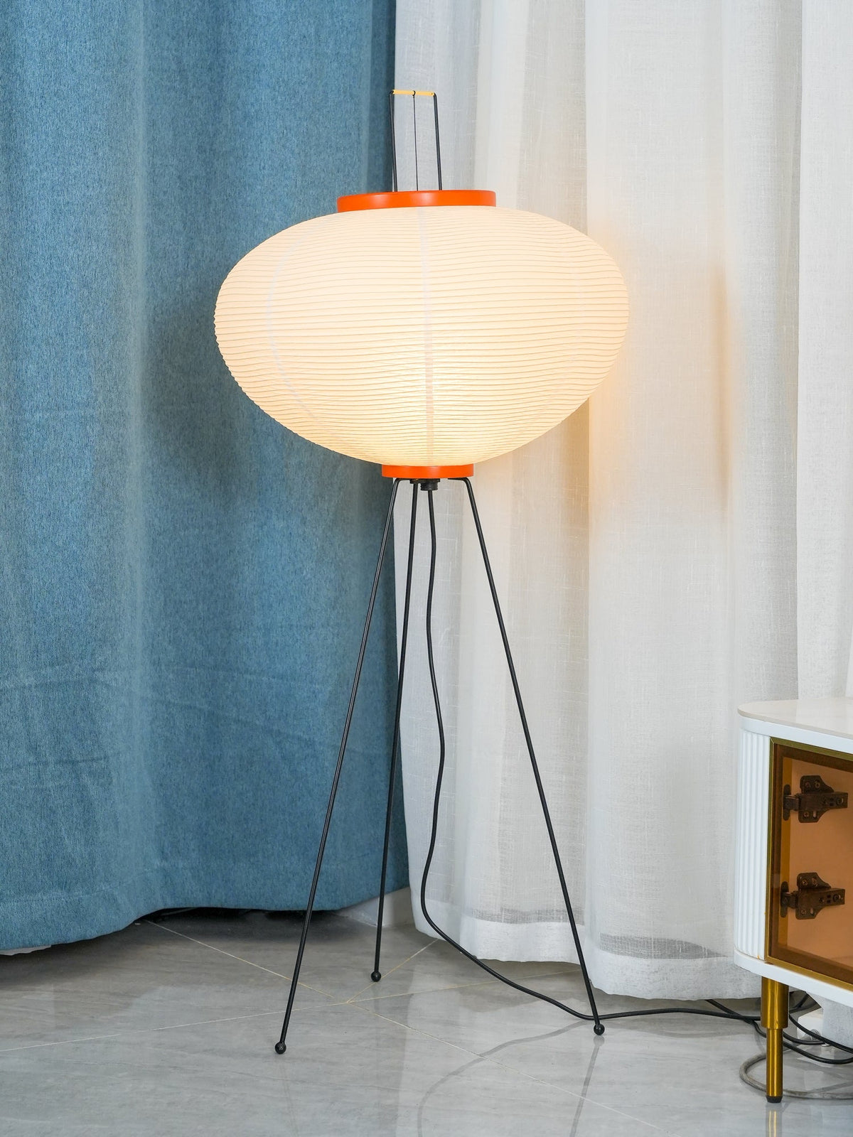 Rice Paper Floor Lamp with Soft Glow Lighting-Lighting > Floor Lamps-casanuva-casanuva