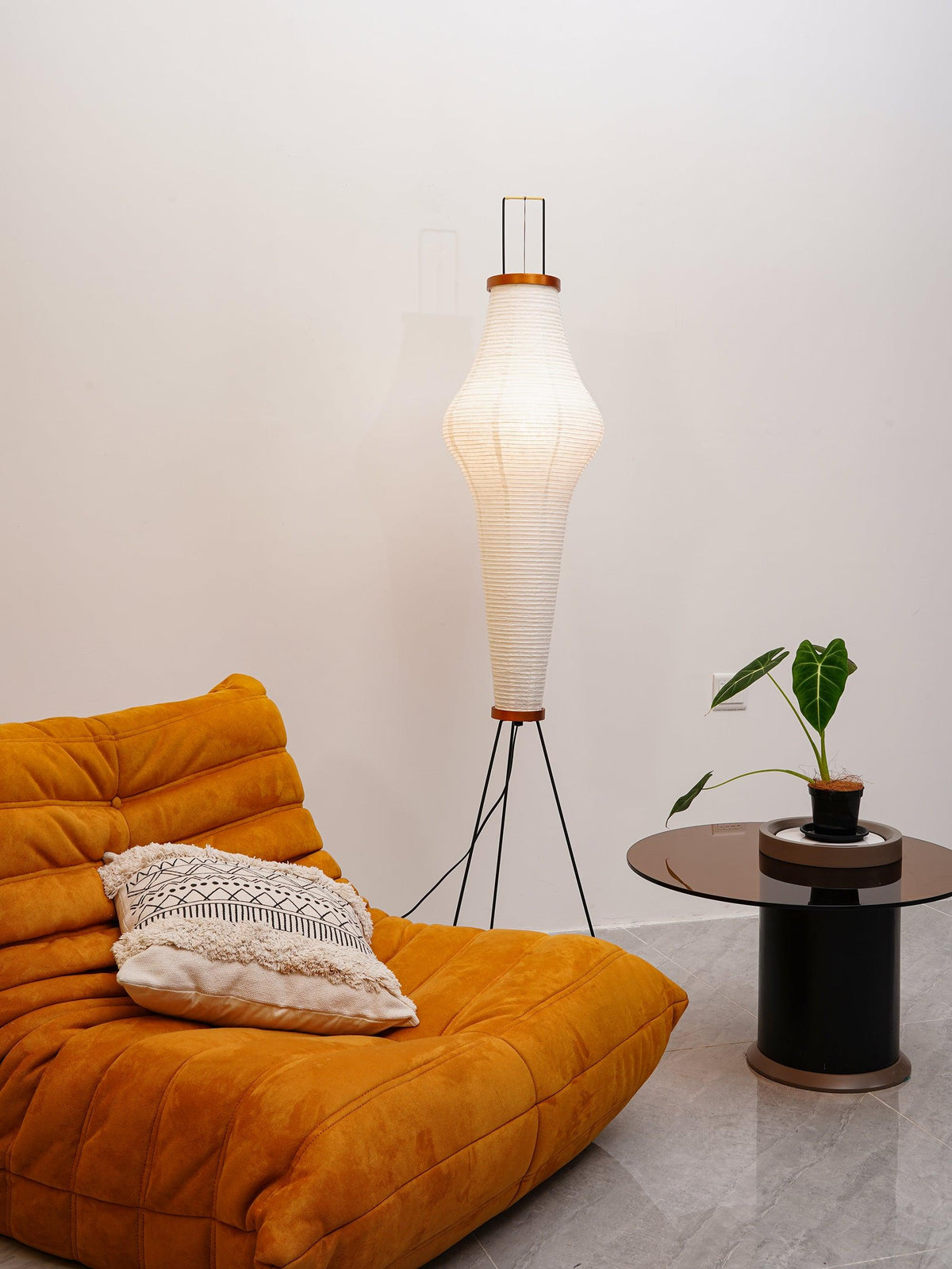 Rice Paper Floor Lamp with Soft Glow Lighting-Lighting > Floor Lamps-casanuva-casanuva