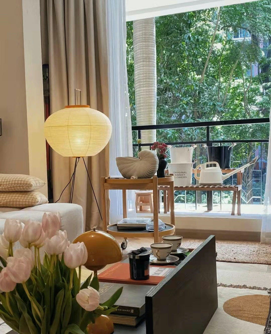 Rice Paper Floor Lamp with Soft Glow Lighting-Lighting > Floor Lamps-casanuva-casanuva