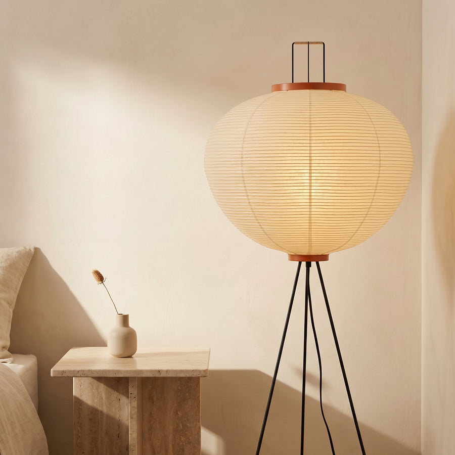 Rice Paper Floor Lamp with Soft Glow Lighting-Lighting > Floor Lamps-casanuva-casanuva