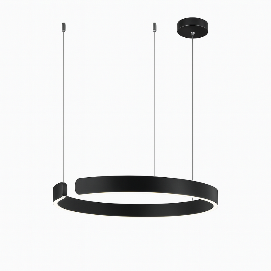 Ring Pendant Light with Adjustable Height-Lighting > Pendant Lights-casanuva-80cm-Black-casanuva