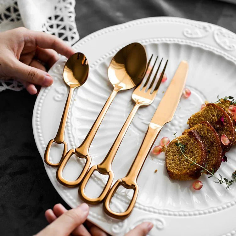 Ringlet Flatware Set 18/10 Stainless Steel with Ring Handle-Kitchen & Dining > Cutlery-casanuva-casanuva